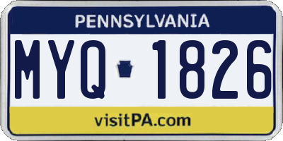 PA license plate MYQ1826