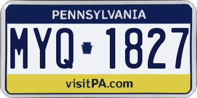PA license plate MYQ1827