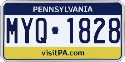 PA license plate MYQ1828