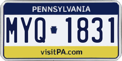 PA license plate MYQ1831