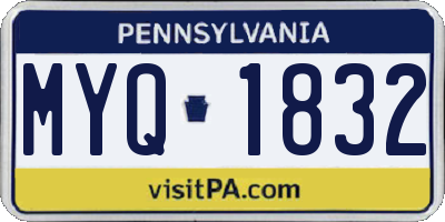 PA license plate MYQ1832