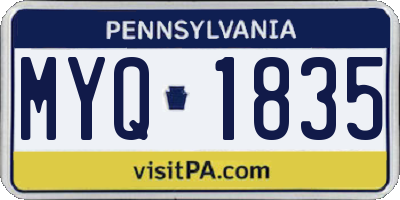 PA license plate MYQ1835