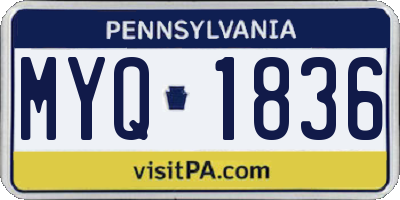 PA license plate MYQ1836