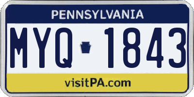PA license plate MYQ1843