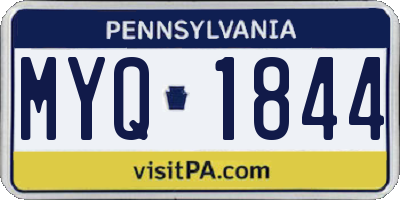 PA license plate MYQ1844