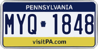 PA license plate MYQ1848