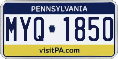 PA license plate MYQ1850