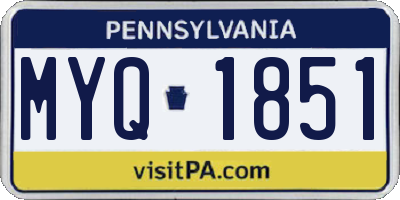 PA license plate MYQ1851