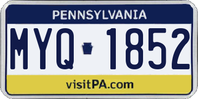 PA license plate MYQ1852