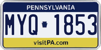 PA license plate MYQ1853