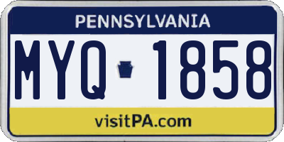 PA license plate MYQ1858