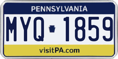 PA license plate MYQ1859