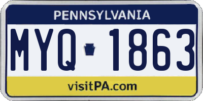 PA license plate MYQ1863