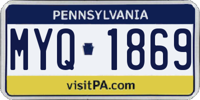 PA license plate MYQ1869