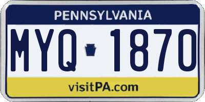 PA license plate MYQ1870