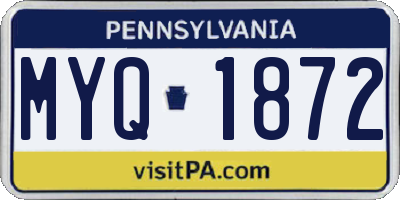 PA license plate MYQ1872