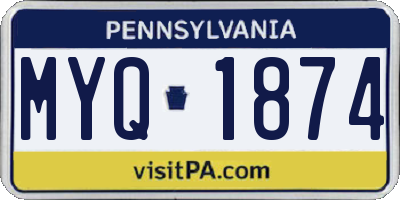 PA license plate MYQ1874