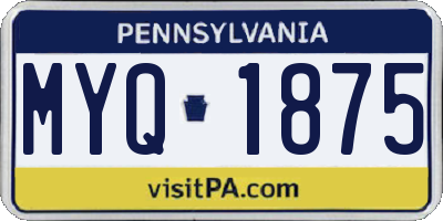 PA license plate MYQ1875