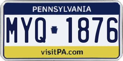 PA license plate MYQ1876