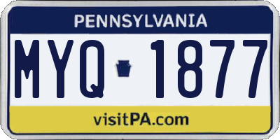 PA license plate MYQ1877