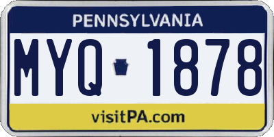 PA license plate MYQ1878