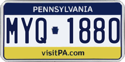 PA license plate MYQ1880