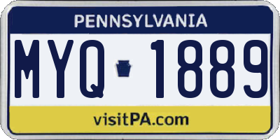 PA license plate MYQ1889
