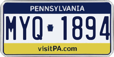 PA license plate MYQ1894