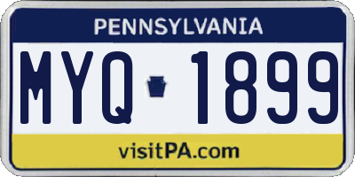 PA license plate MYQ1899