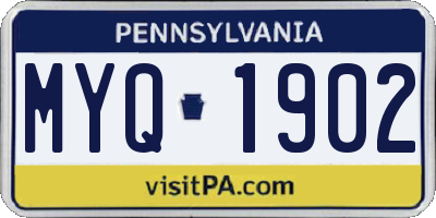 PA license plate MYQ1902
