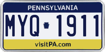 PA license plate MYQ1911