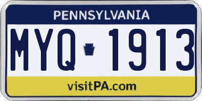 PA license plate MYQ1913