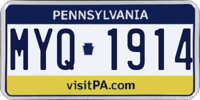 PA license plate MYQ1914