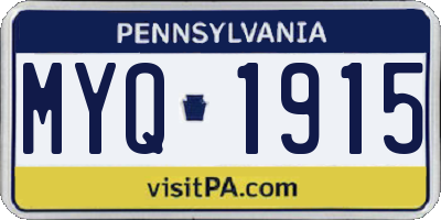 PA license plate MYQ1915