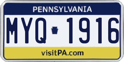 PA license plate MYQ1916