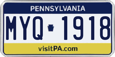 PA license plate MYQ1918