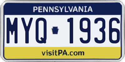 PA license plate MYQ1936