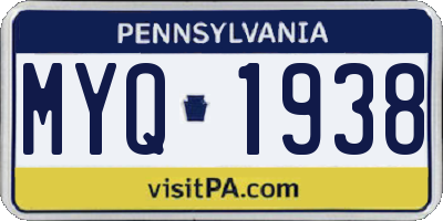 PA license plate MYQ1938