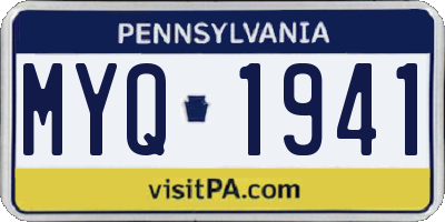 PA license plate MYQ1941
