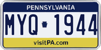 PA license plate MYQ1944