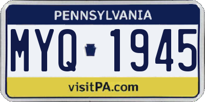 PA license plate MYQ1945