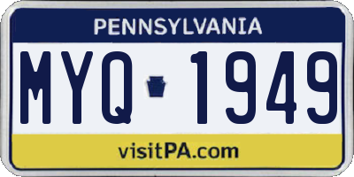 PA license plate MYQ1949