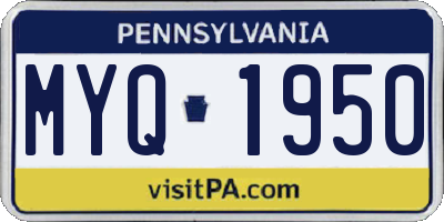 PA license plate MYQ1950