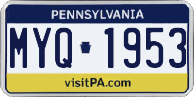 PA license plate MYQ1953