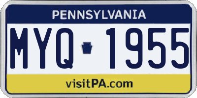 PA license plate MYQ1955