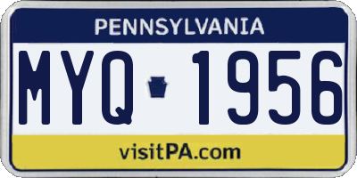 PA license plate MYQ1956