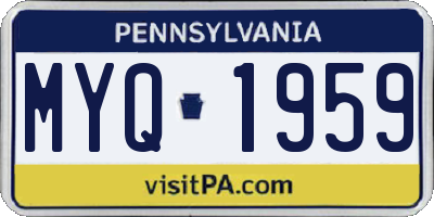 PA license plate MYQ1959