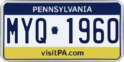 PA license plate MYQ1960