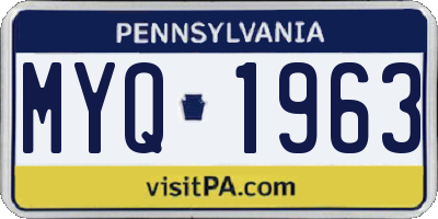 PA license plate MYQ1963