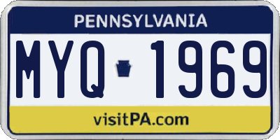 PA license plate MYQ1969